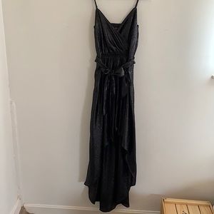 High low metallic dress